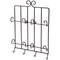 Bard's Black Wrought Iron Wall Mounted 4 Cup and 4 Saucer Display Hanger, 15.75" H x 11.5" W x 2" D (For 6" Saucers)